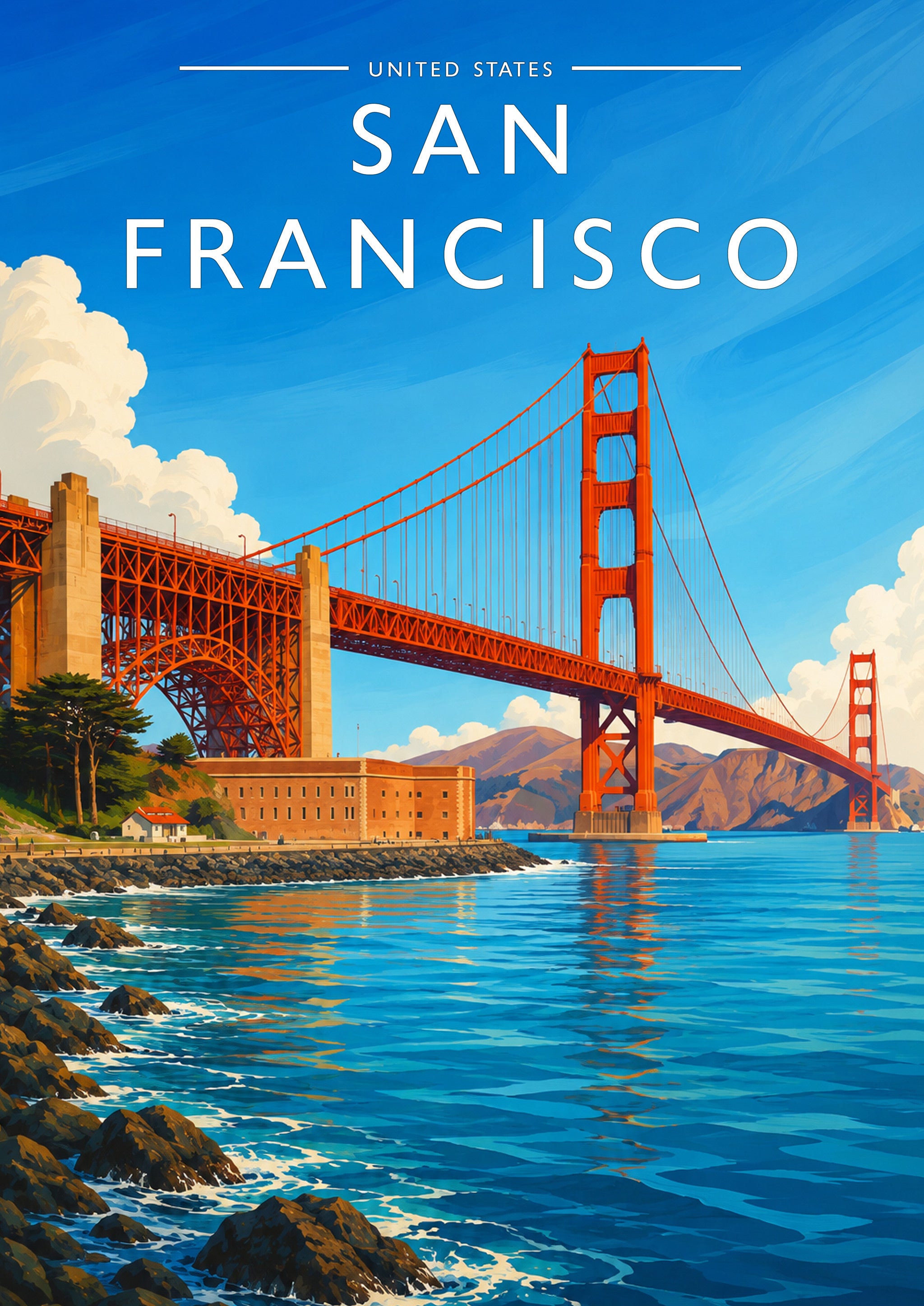 San Francisco #2 Travel Poster - A4 travel poster print