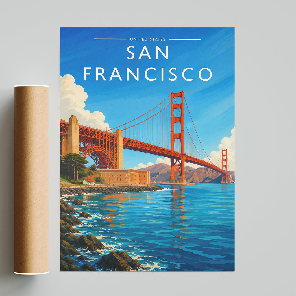 San Francisco #2 Travel Poster - fine art print with shipping tube