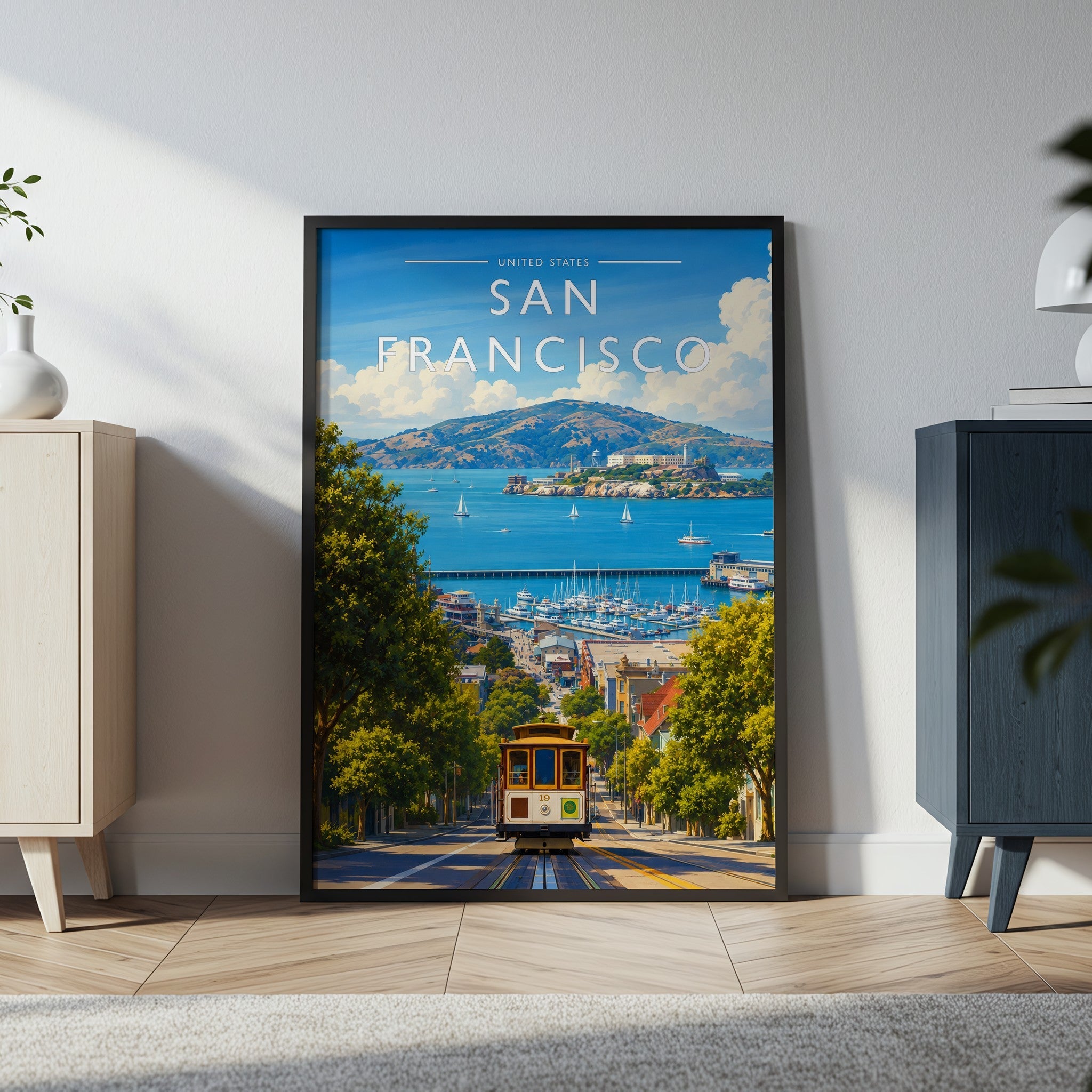 San Francisco #3 Travel Poster in a black frame