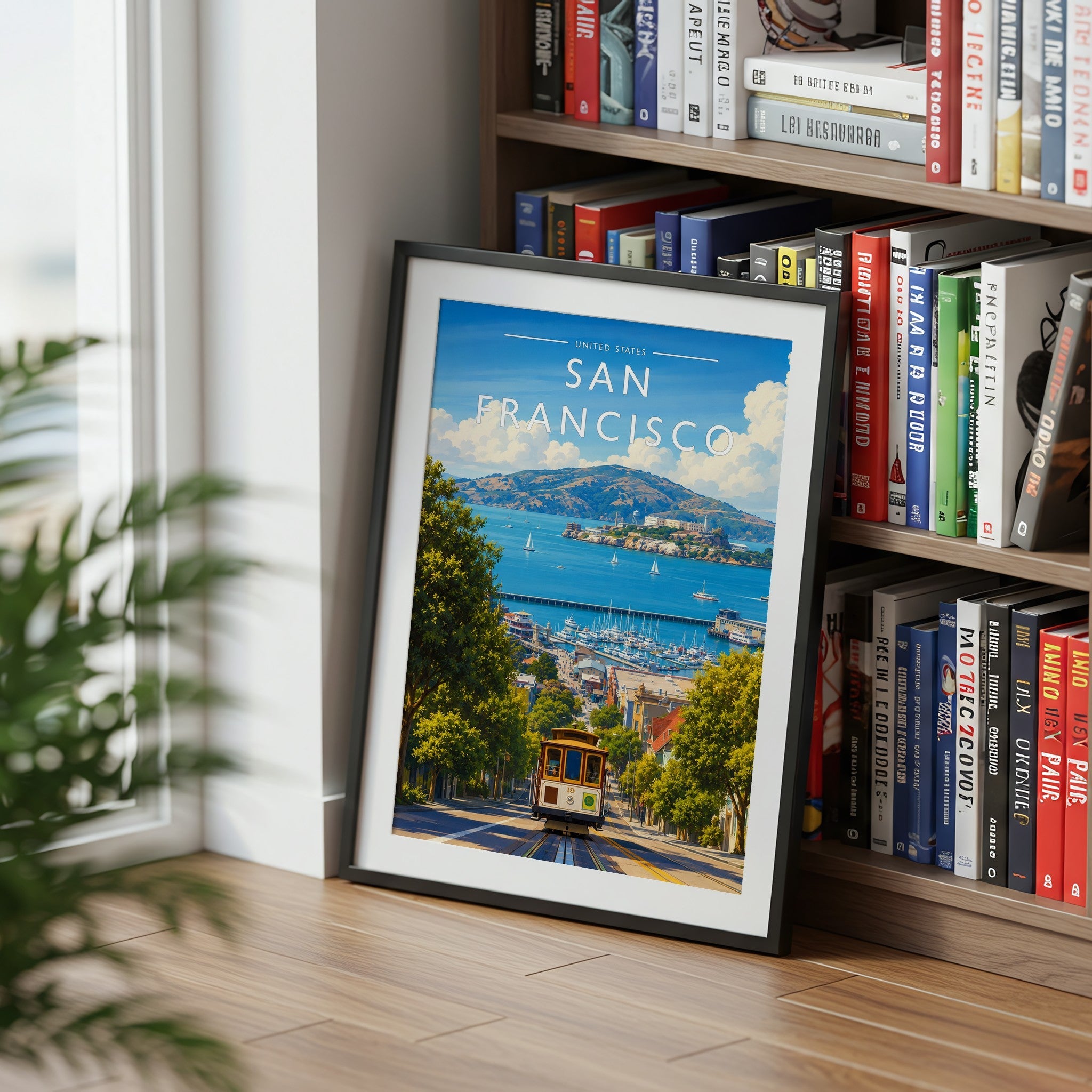 San Francisco #3 Travel Poster mounted in a black frame
