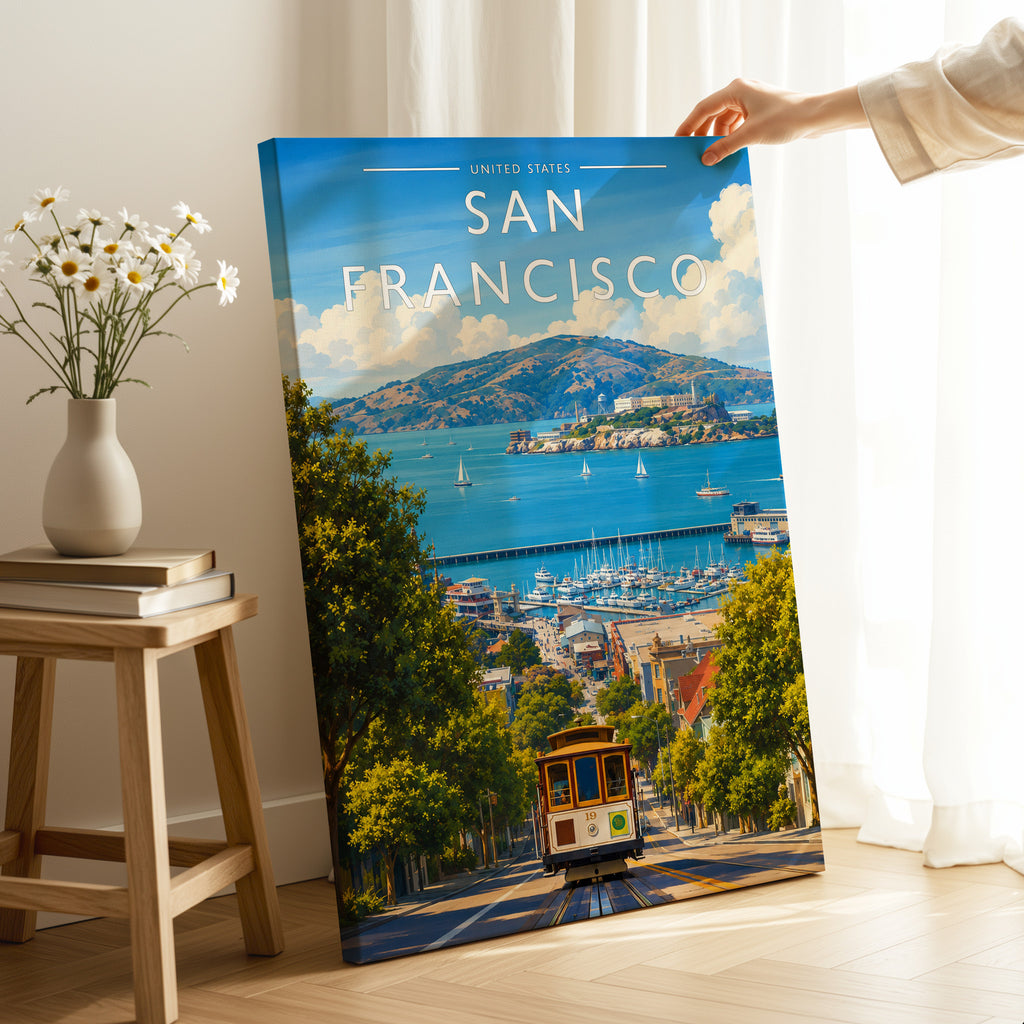 San Francisco #3 Travel Poster as a gallery-wrapped canvas