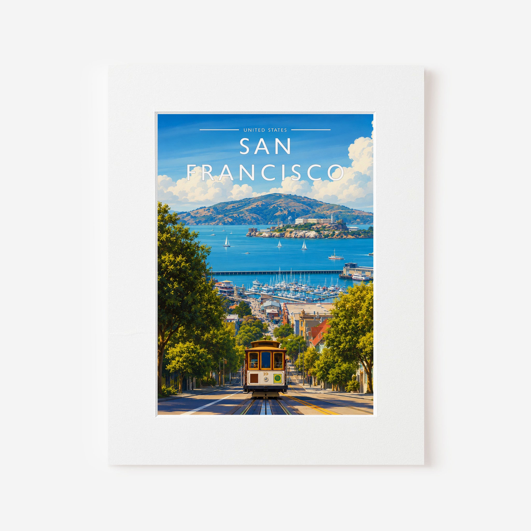 San Francisco #3 Travel Poster in a white mount