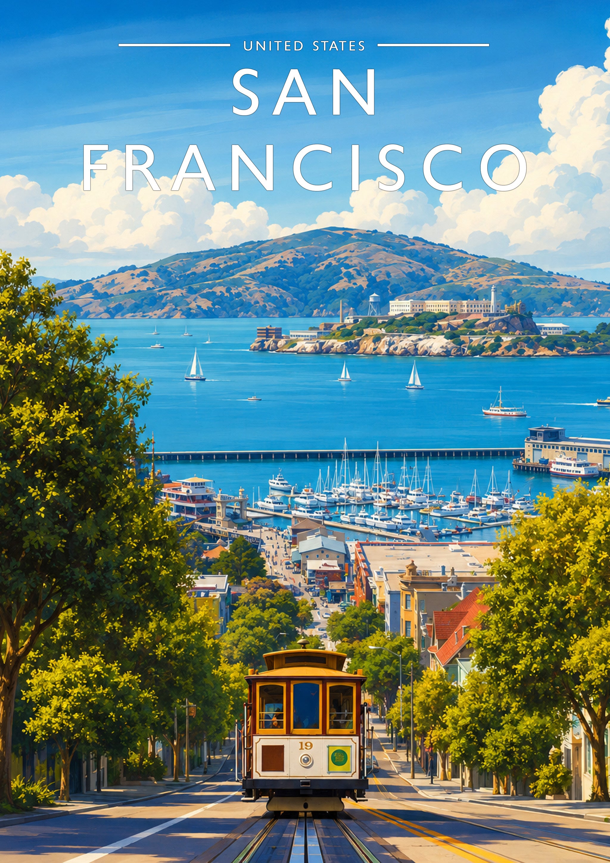 San Francisco #3 Travel Poster - A4 travel poster print