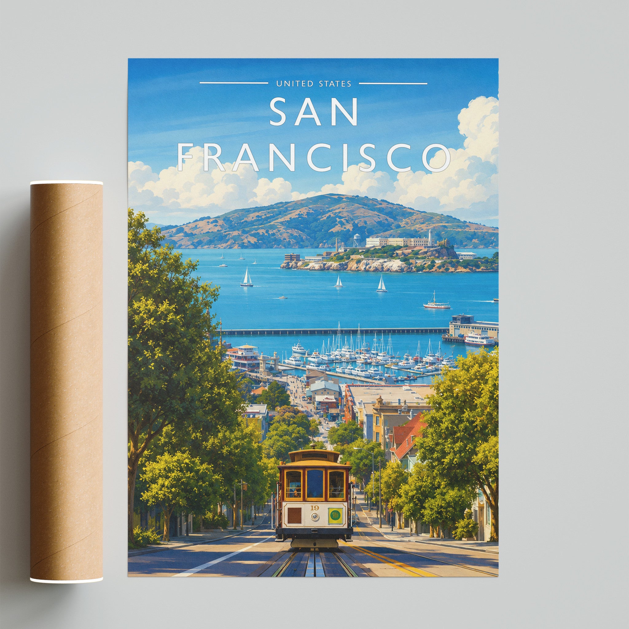 San Francisco #3 Travel Poster - fine art print with shipping tube