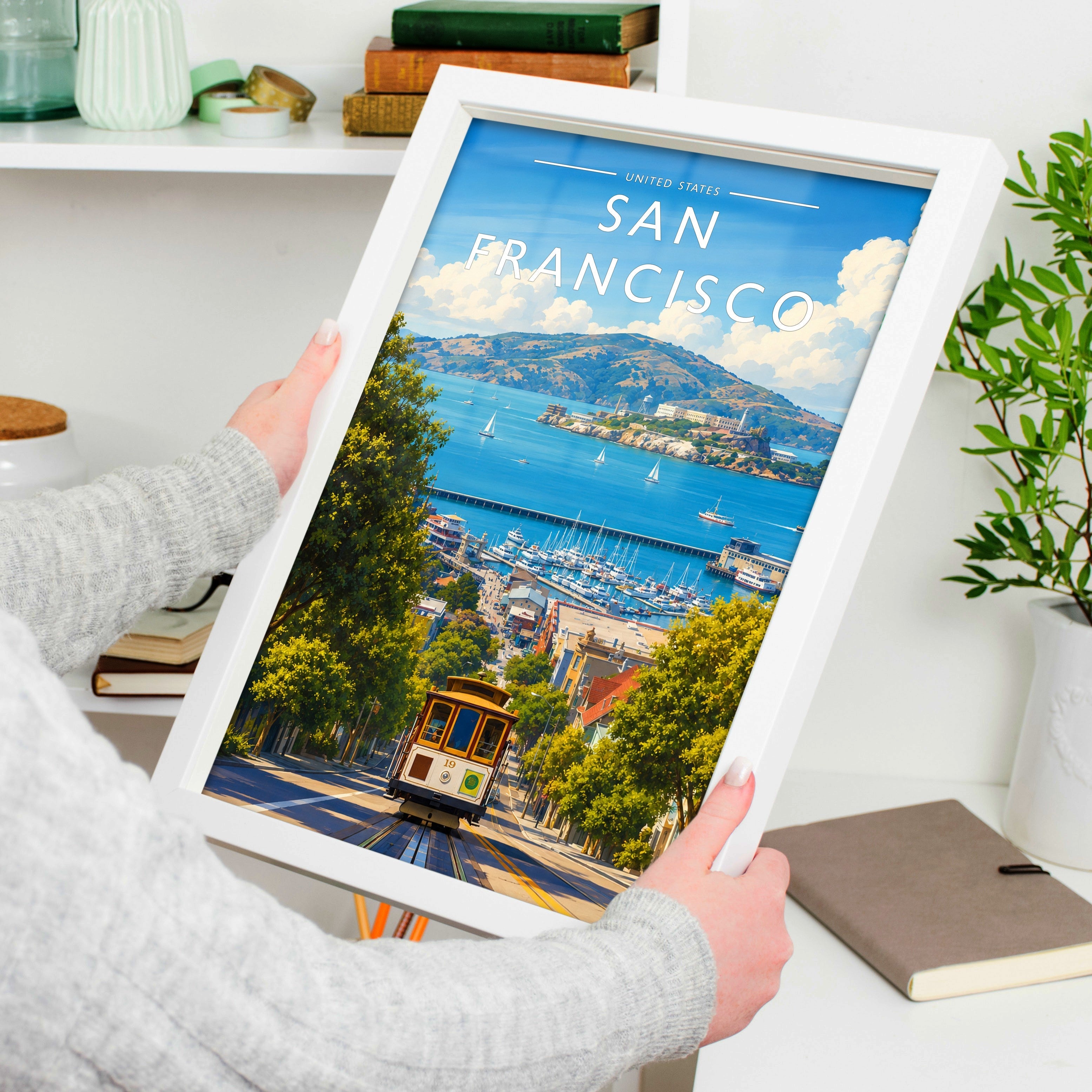 San Francisco #3 Travel Poster held in a white frame