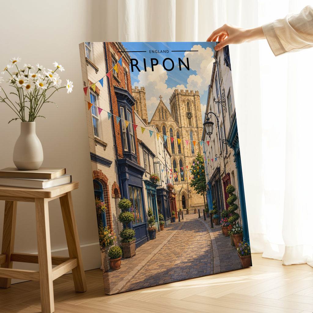 Ripon Travel Poster as a gallery-wrapped canvas