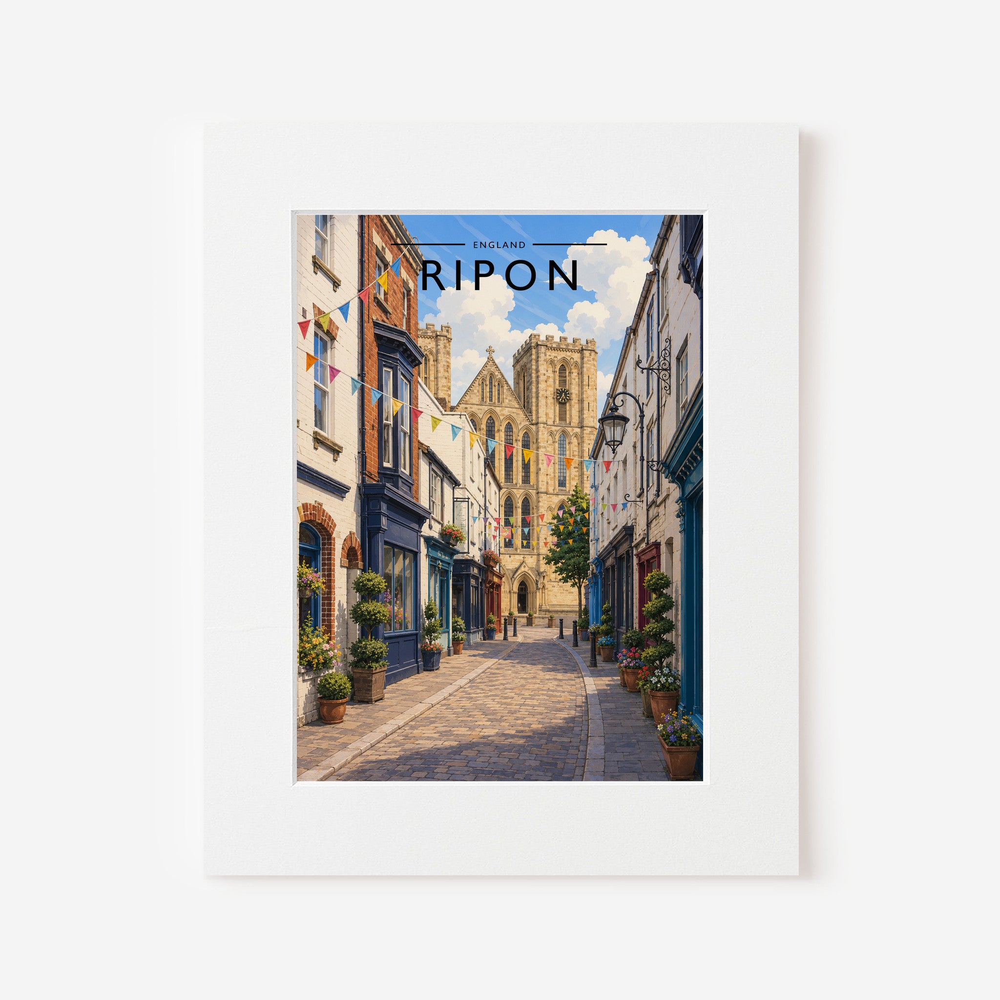 Ripon Travel Poster in a white mount