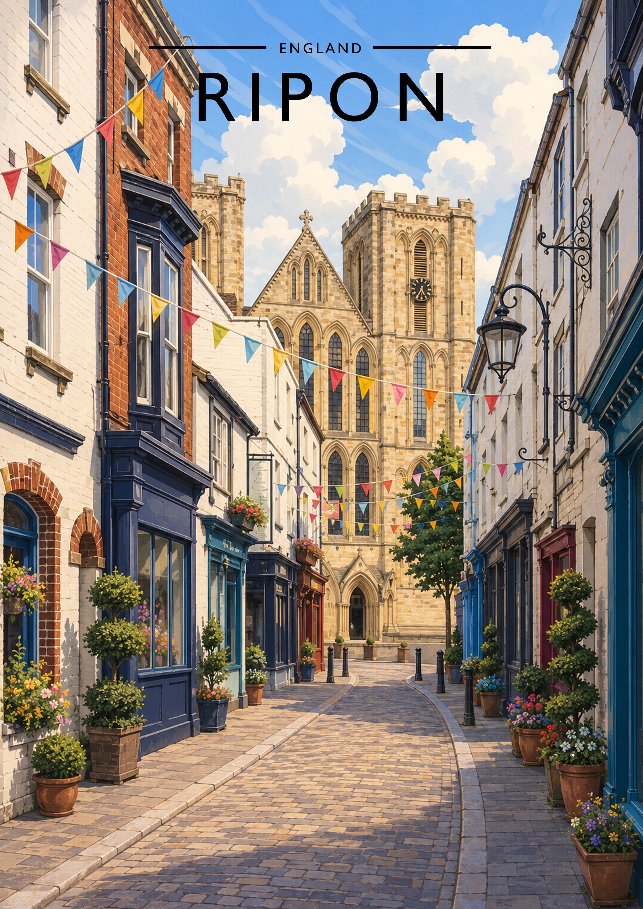 Ripon Travel Poster - A4 travel poster print