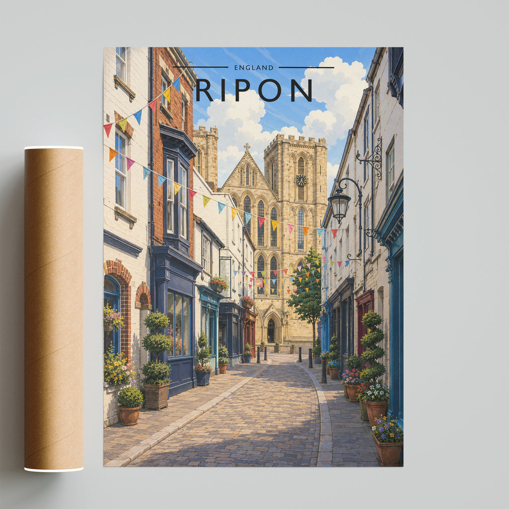 Ripon Travel Poster - fine art print with shipping tube