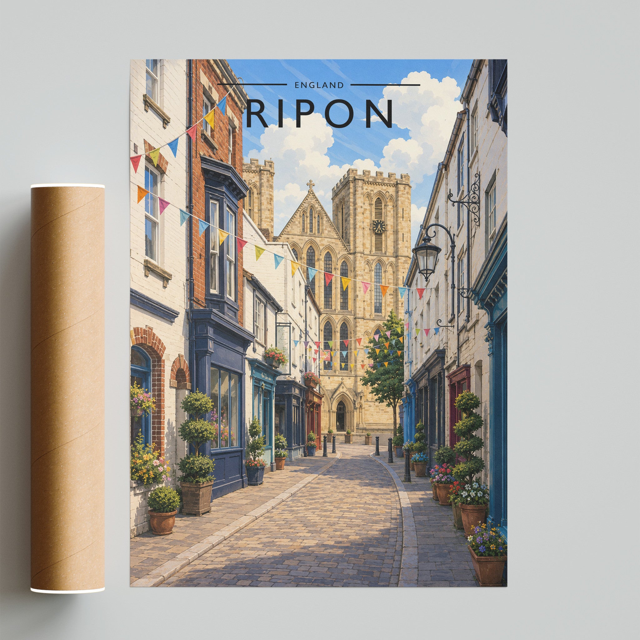 Ripon Travel Poster - fine art print with shipping tube