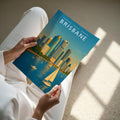 Brisbane Travel Poster - A4 print held in hand