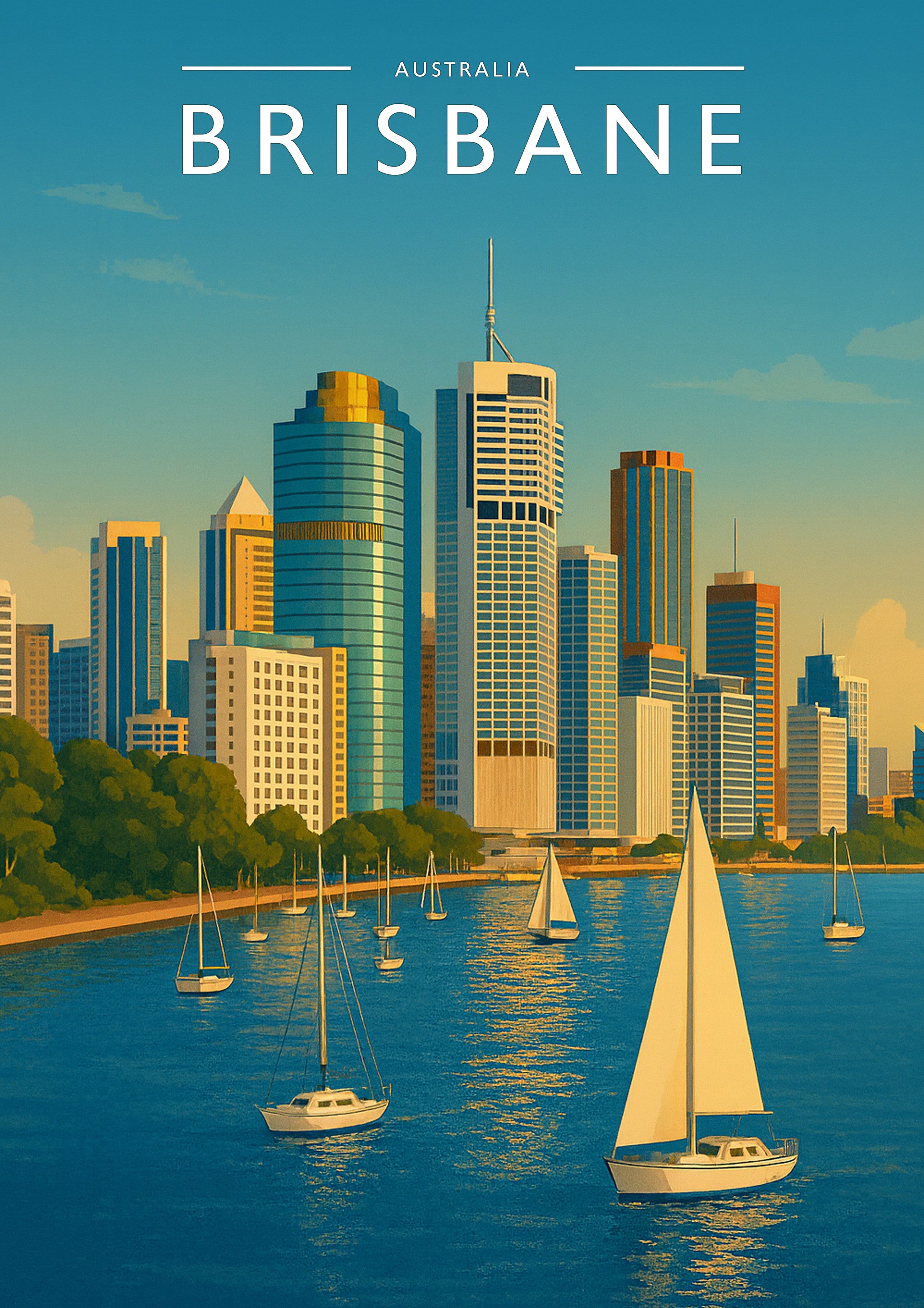 Brisbane Travel Poster - A4 travel poster print