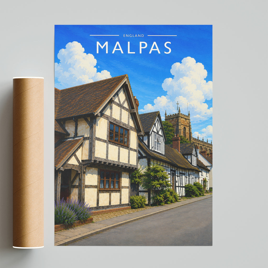 Malpas Travel Poster - fine art print with shipping tube