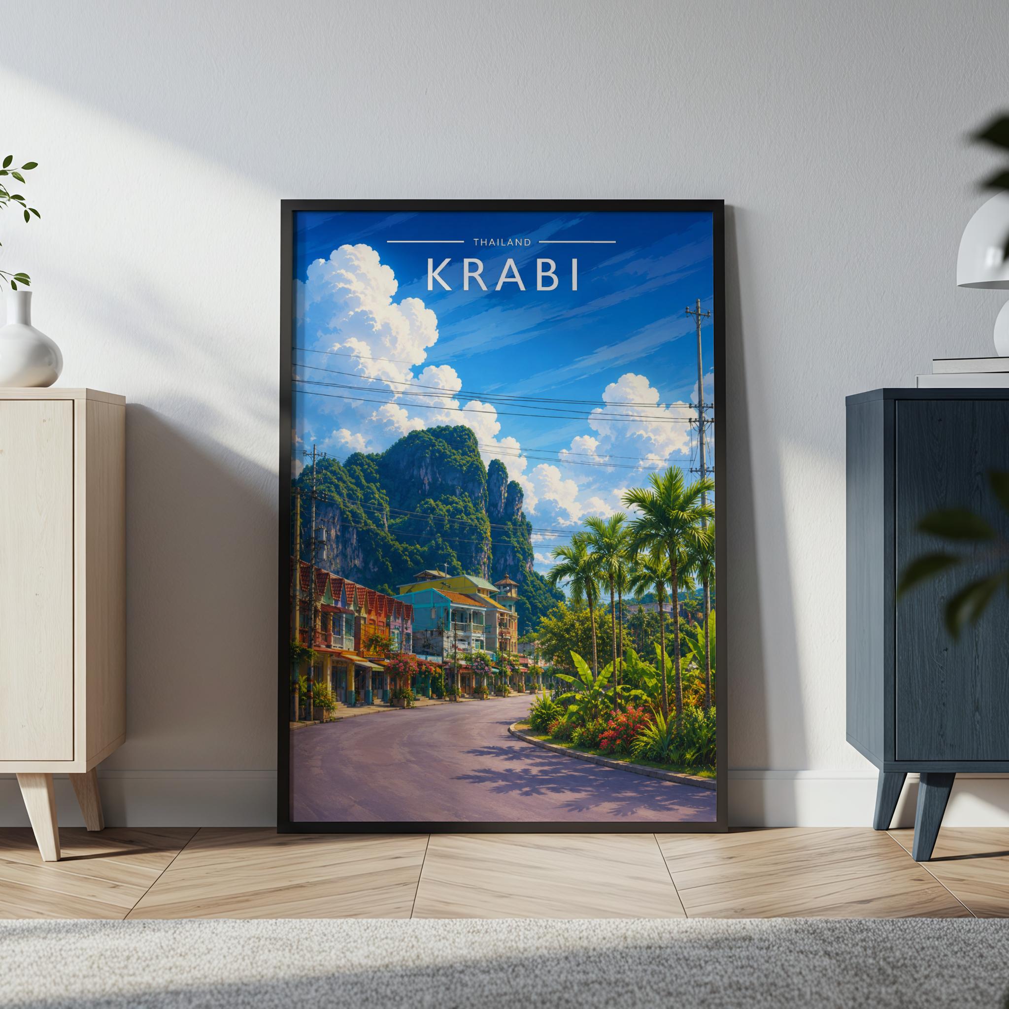 Krabi #3 Travel Poster in a black frame