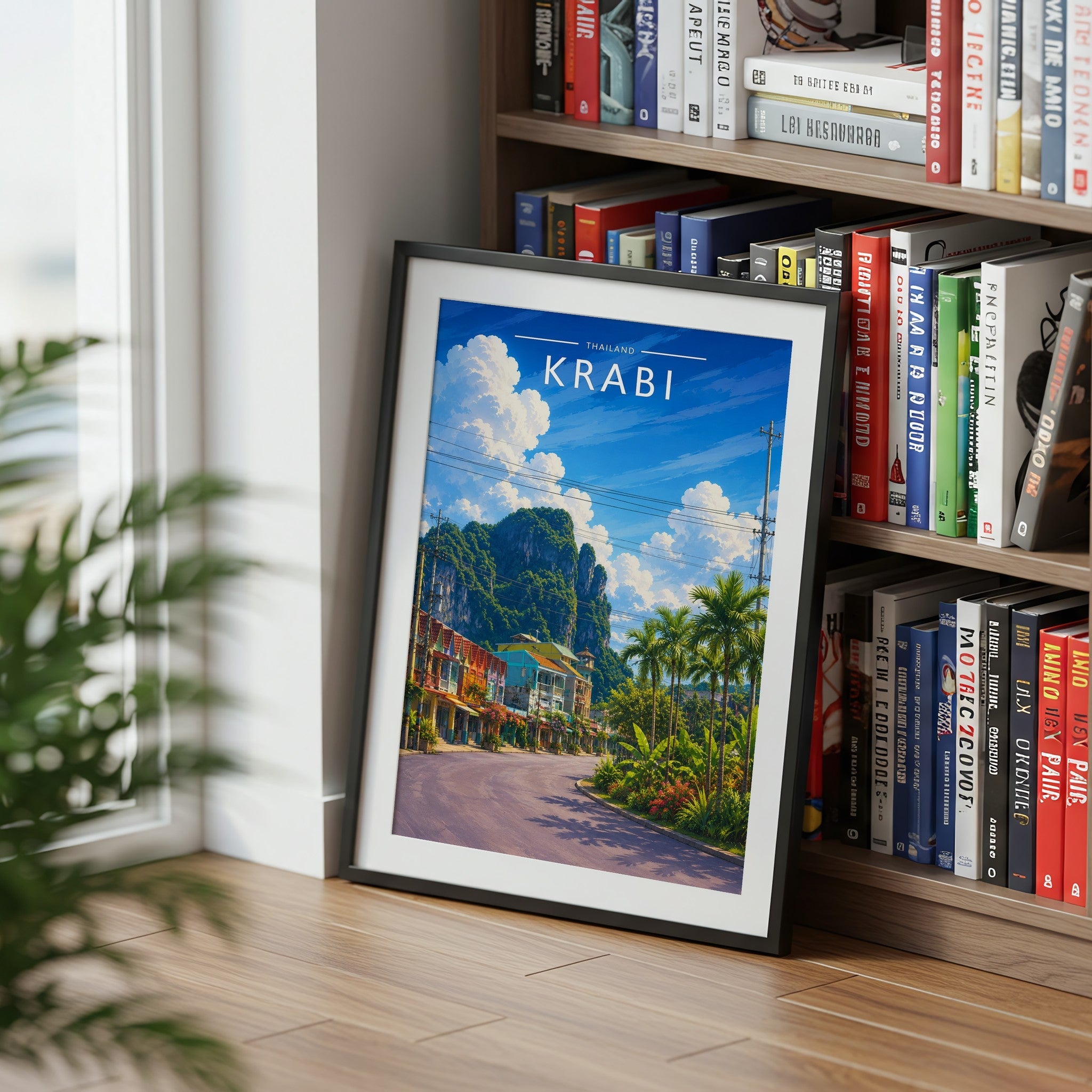 Krabi #3 Travel Poster mounted in a black frame