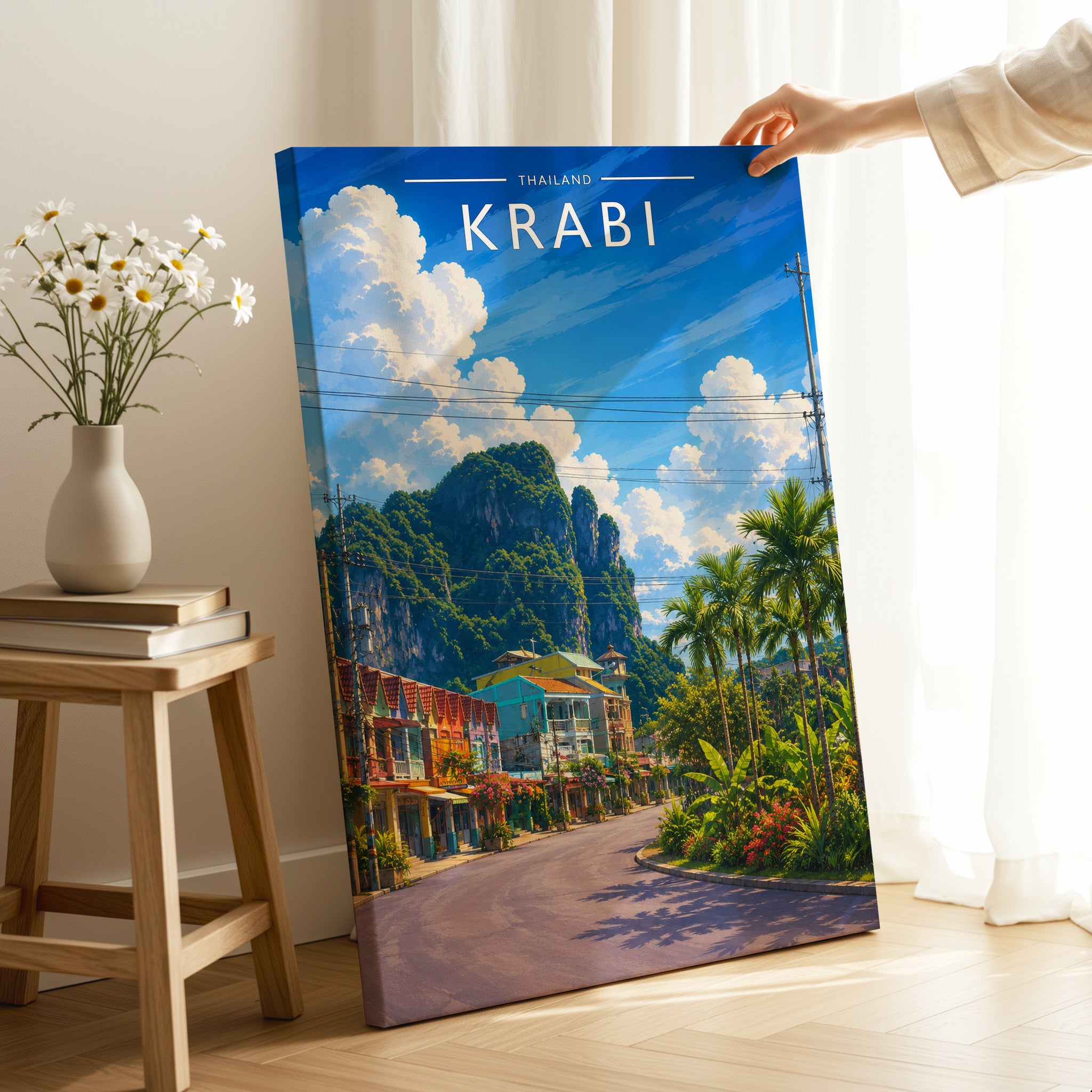 Krabi #3 Travel Poster as a gallery-wrapped canvas