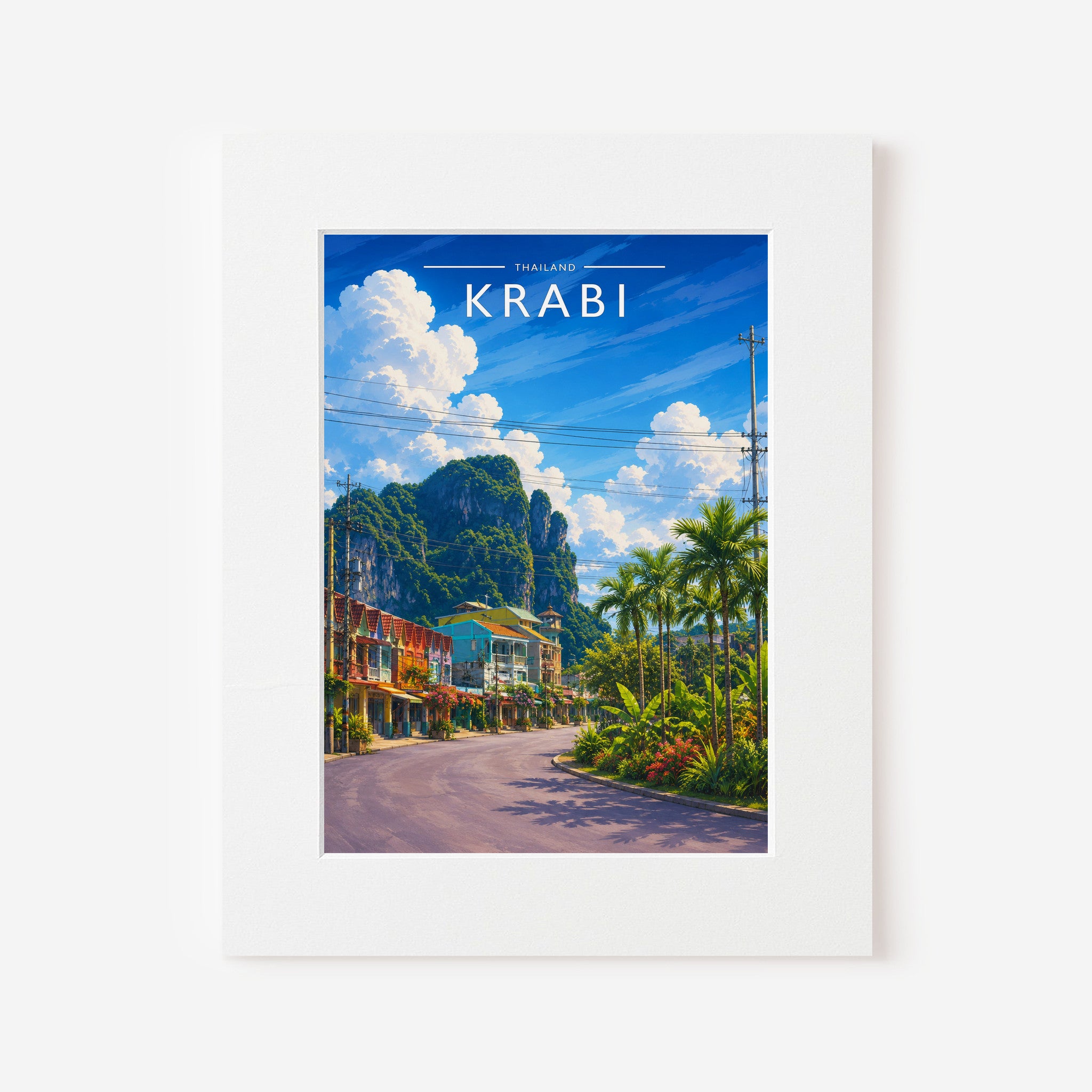 Krabi #3 Travel Poster in a white mount