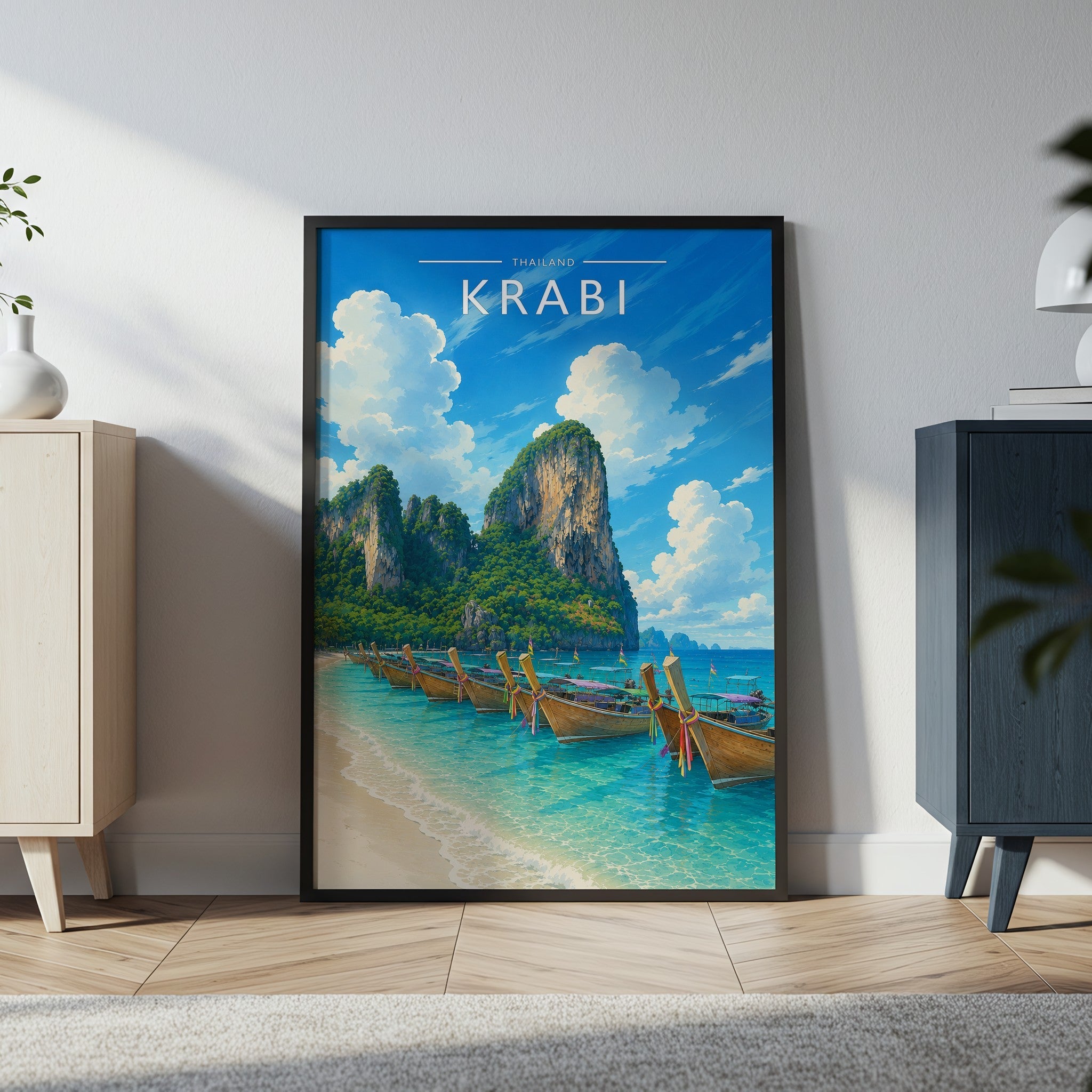 Krabi #4 Travel Poster in a black frame