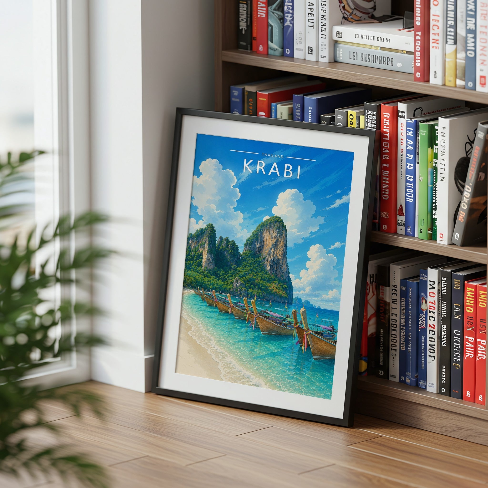 Krabi #4 Travel Poster mounted in a black frame