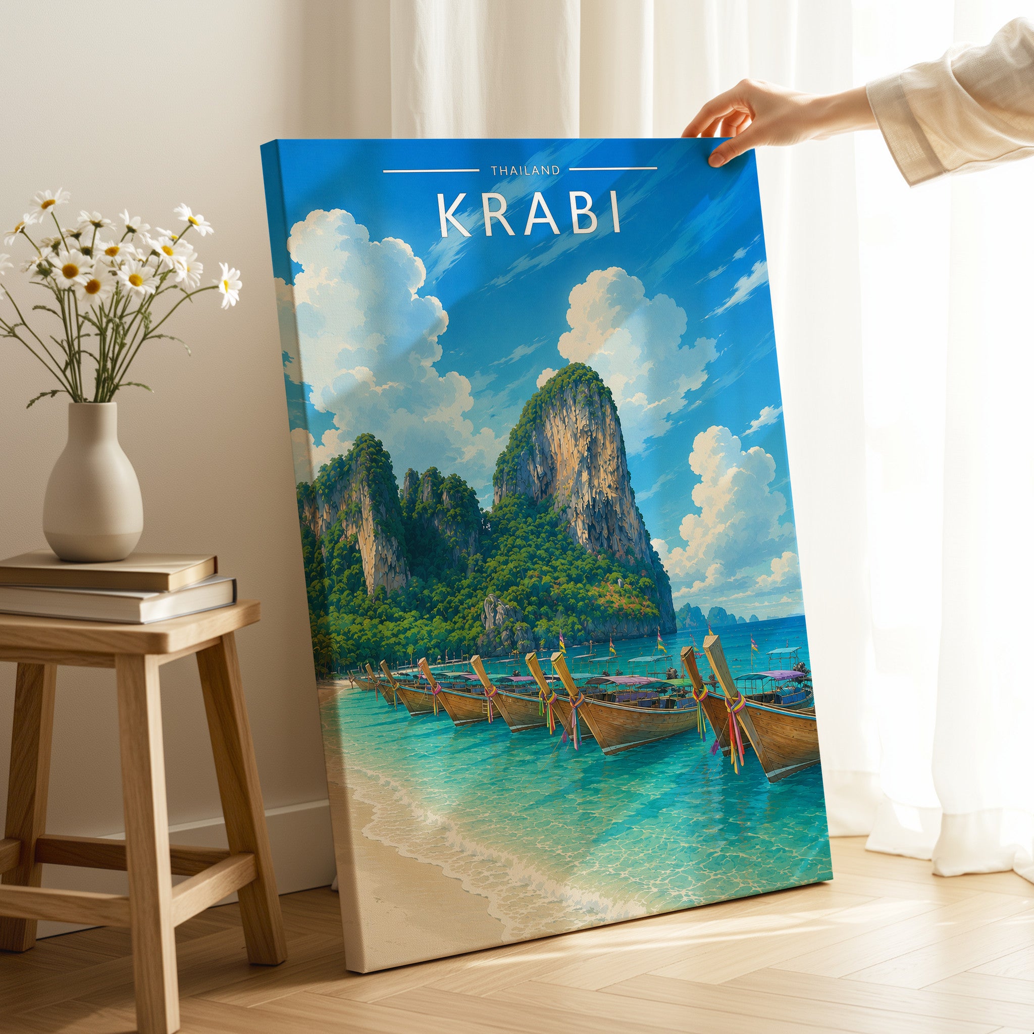 Krabi #4 Travel Poster as a gallery-wrapped canvas