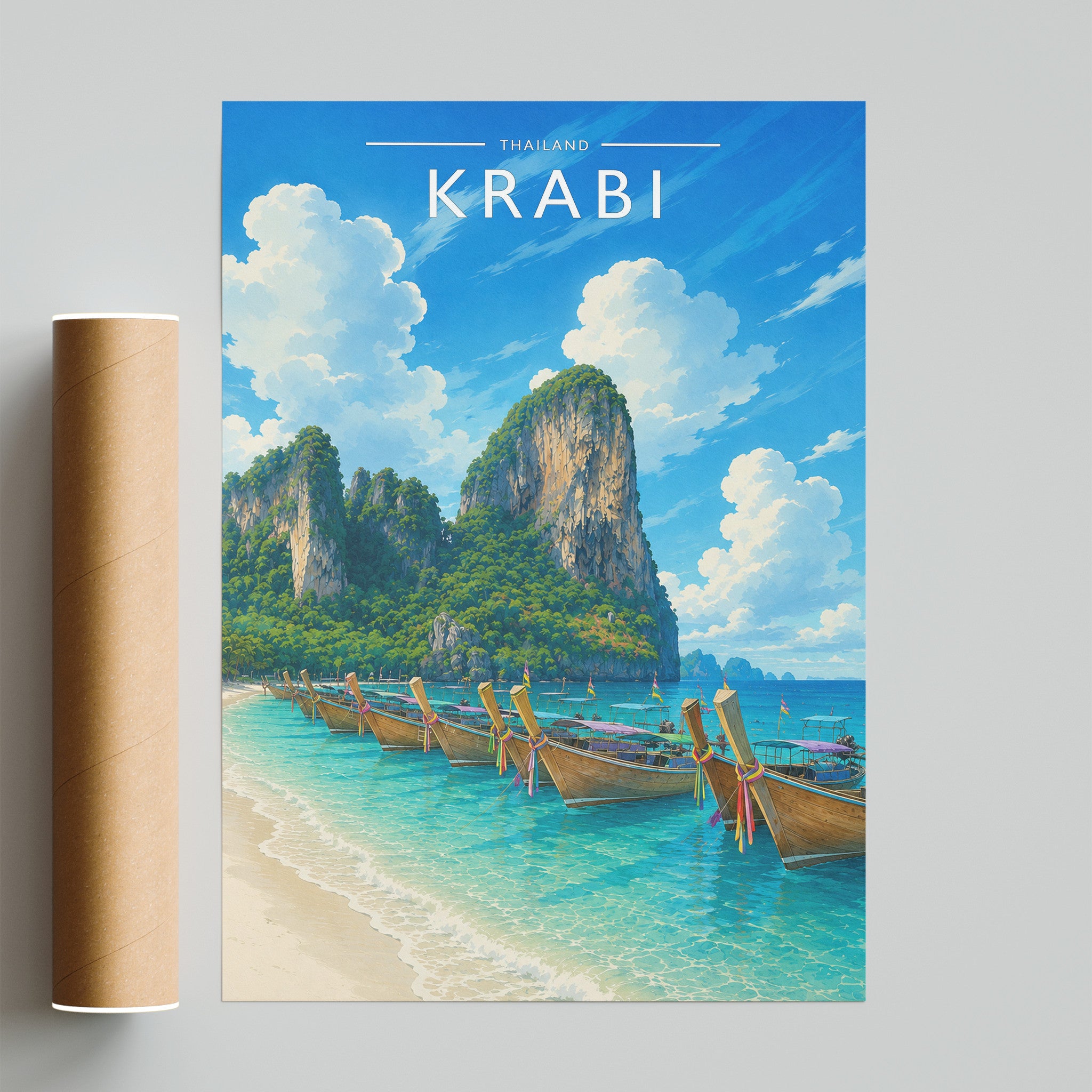 Krabi #4 Travel Poster - fine art print with shipping tube