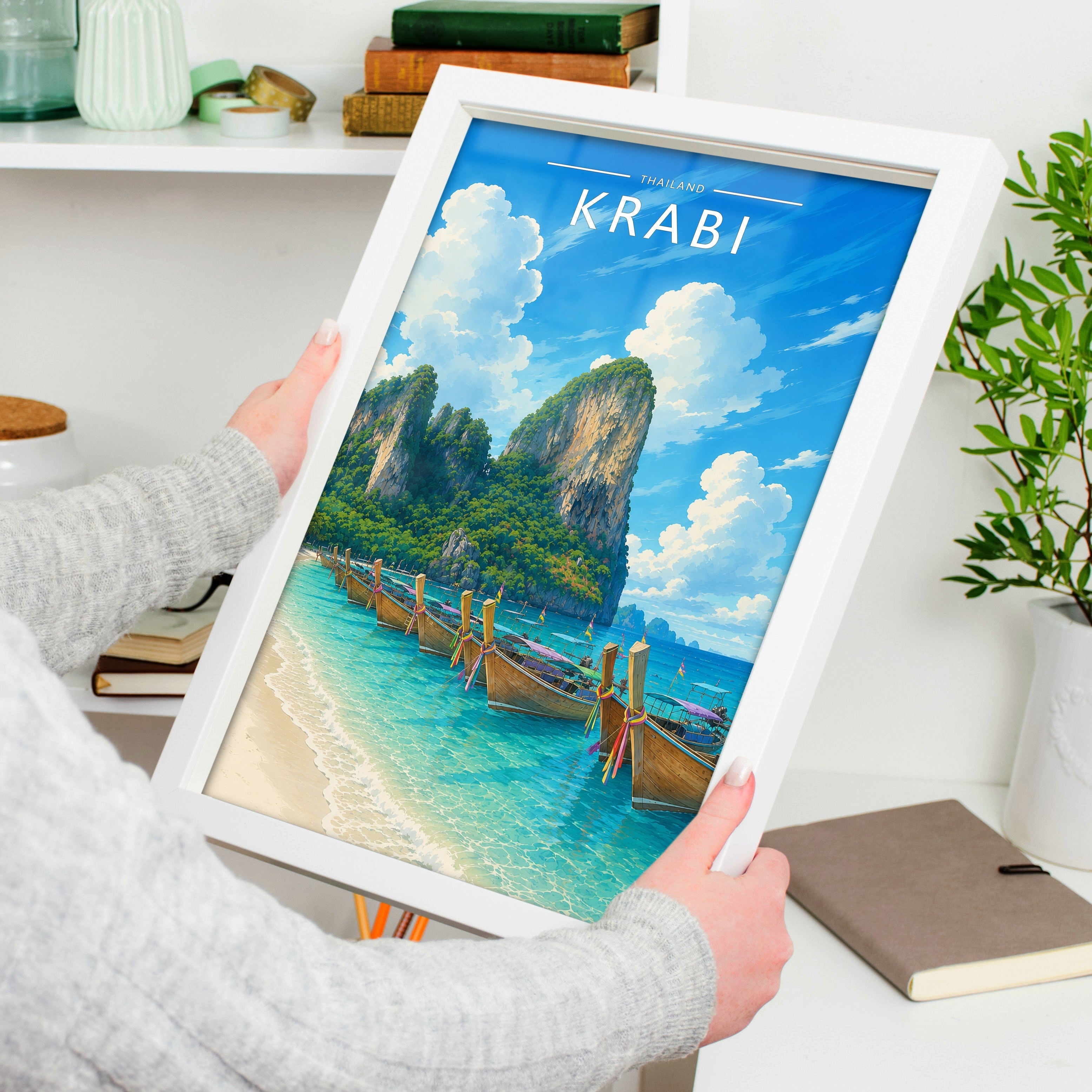 Krabi #4 Travel Poster held in a white frame