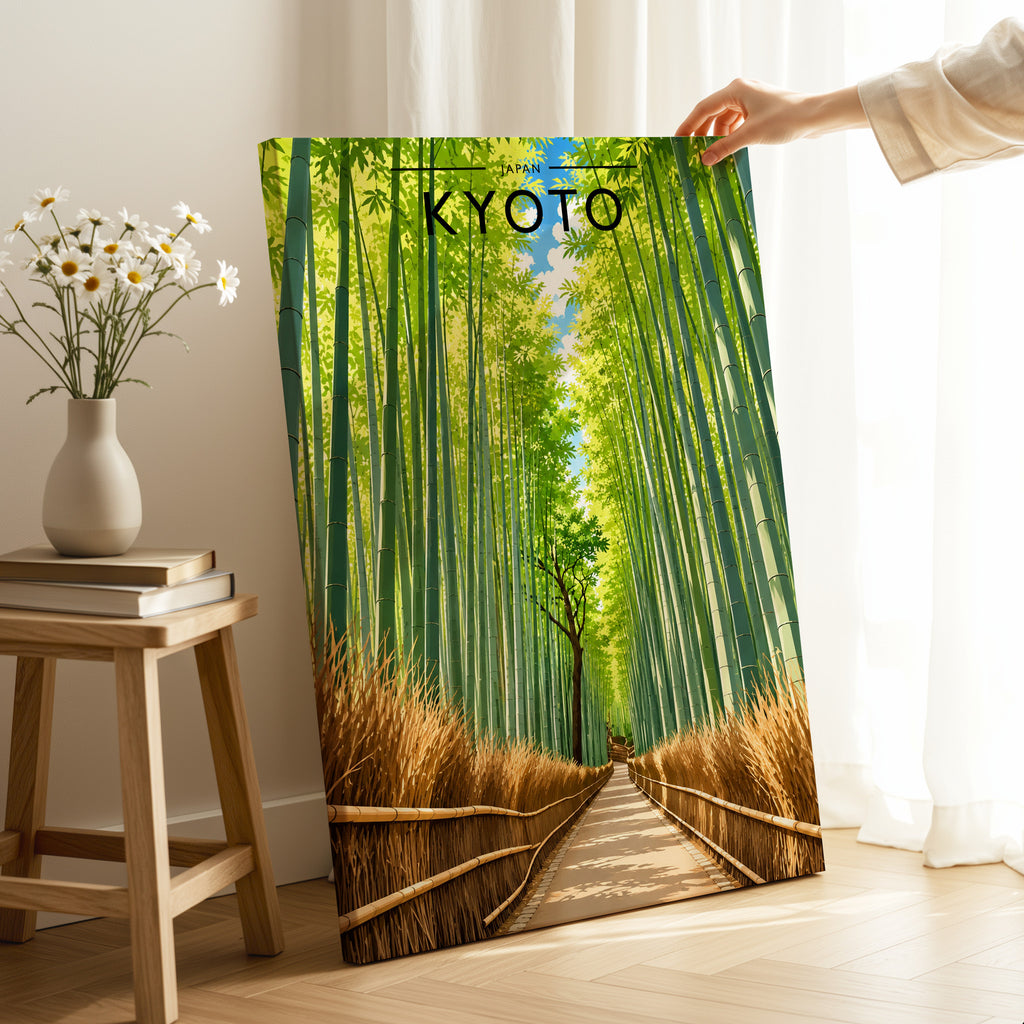 Kyoto Travel Poster as a gallery-wrapped canvas
