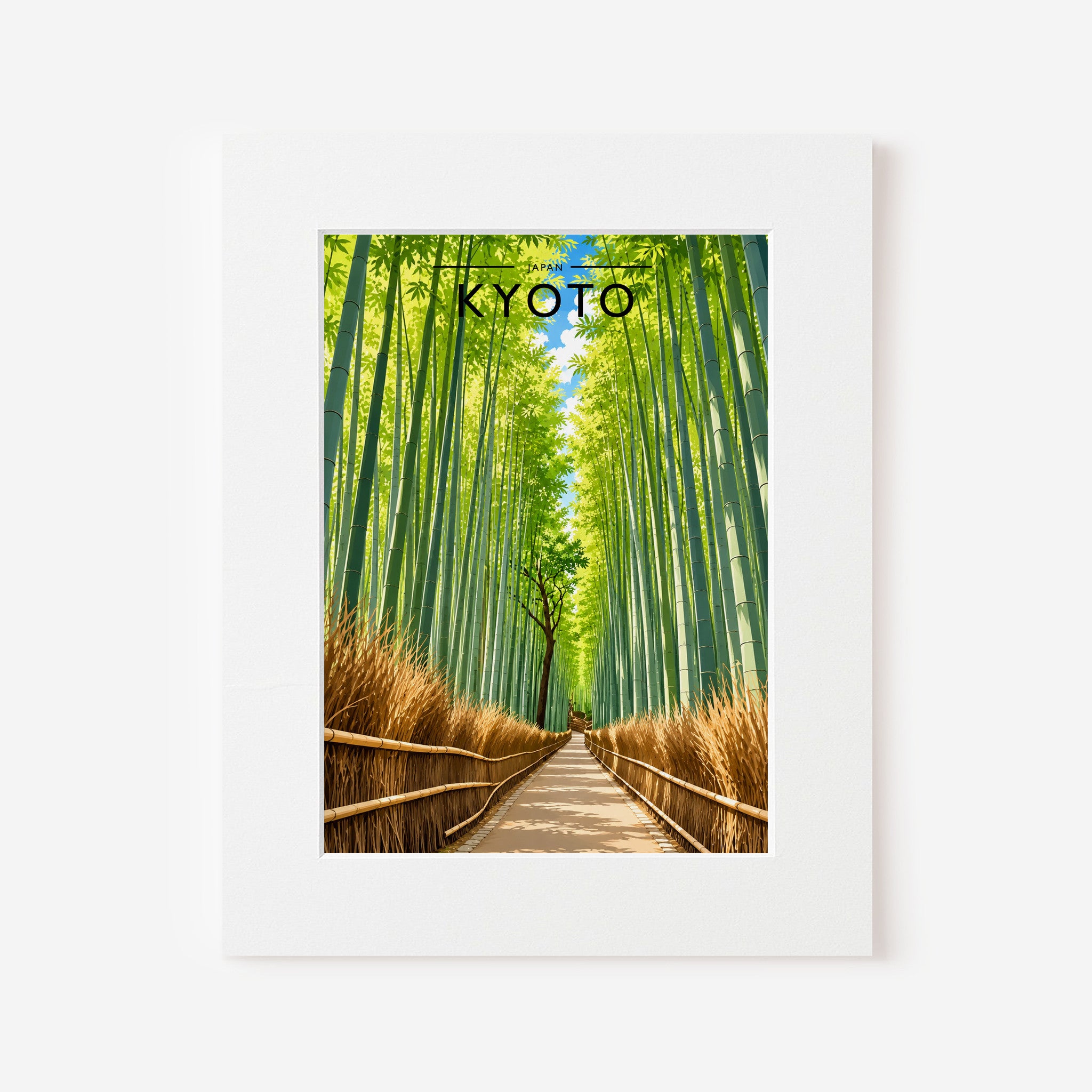 Kyoto Travel Poster in a white mount