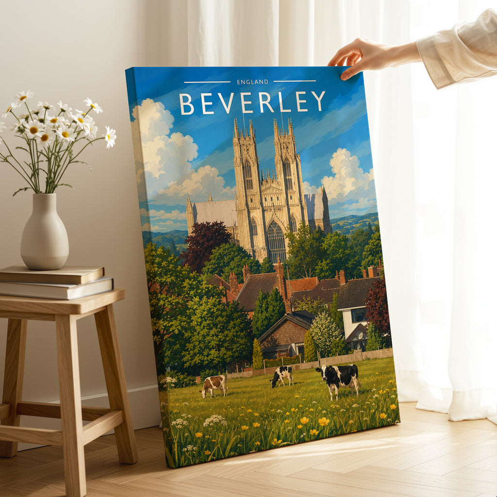 Beverley Travel Poster as a gallery-wrapped canvas