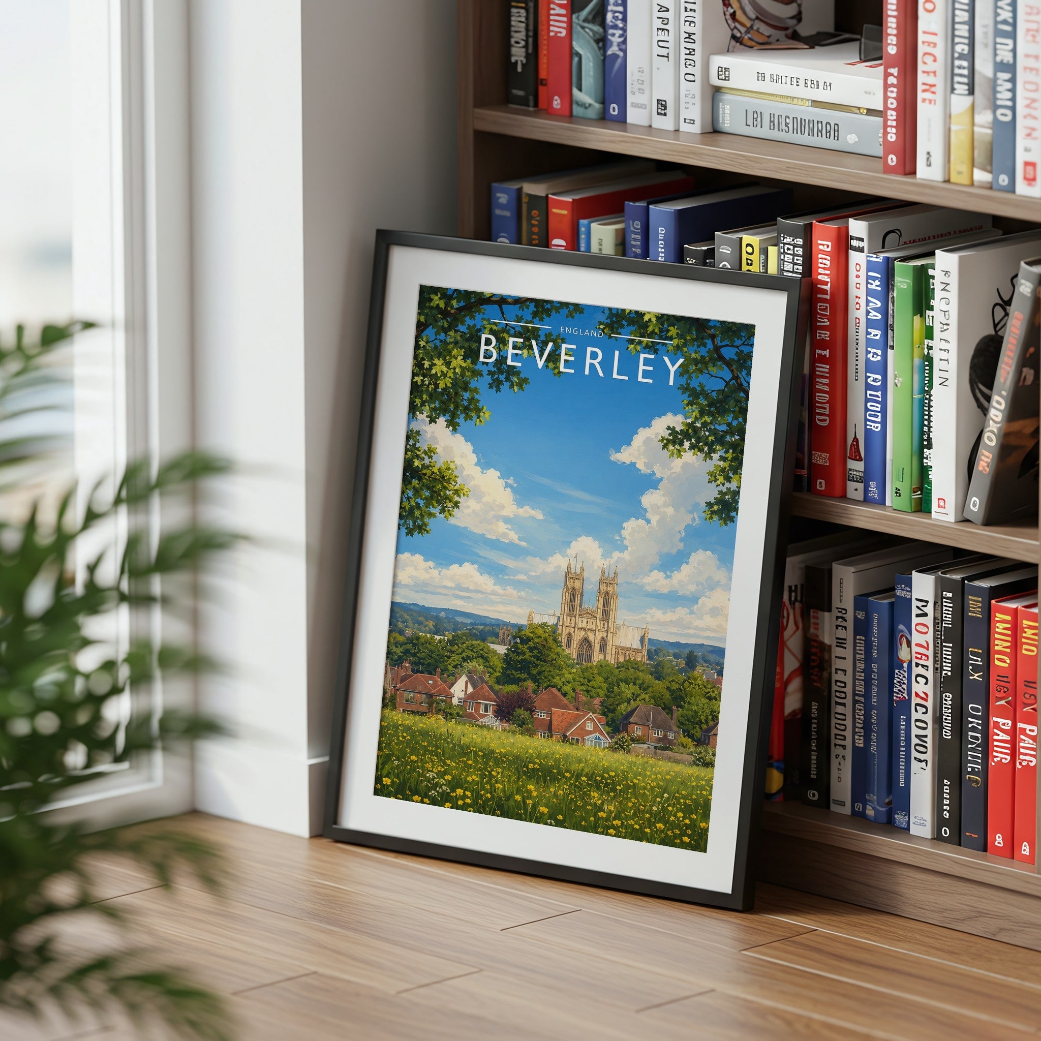 Beverley #2 Travel Poster mounted in a black frame