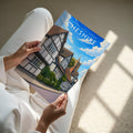 Cheshire Travel Poster - A4 print held in hand