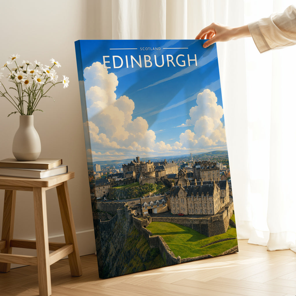 Edinburgh #4 Travel Poster as a gallery-wrapped canvas
