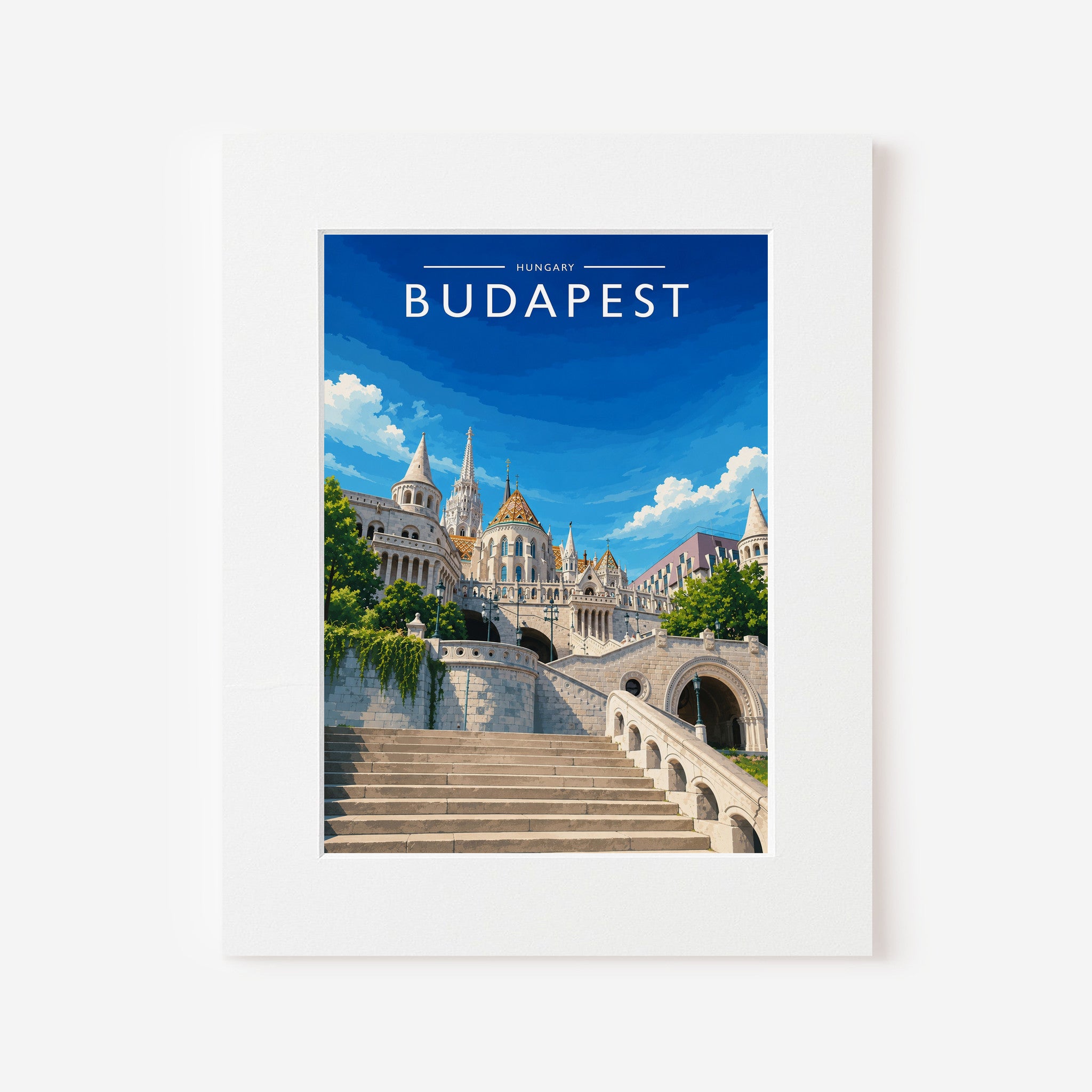 Budapest #2 Travel Poster in a white mount