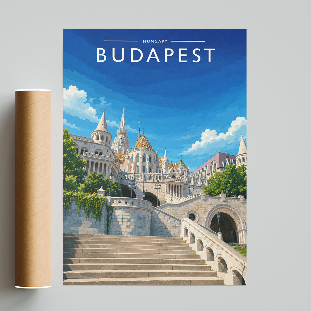 Budapest #2 Travel Poster - fine art print with shipping tube