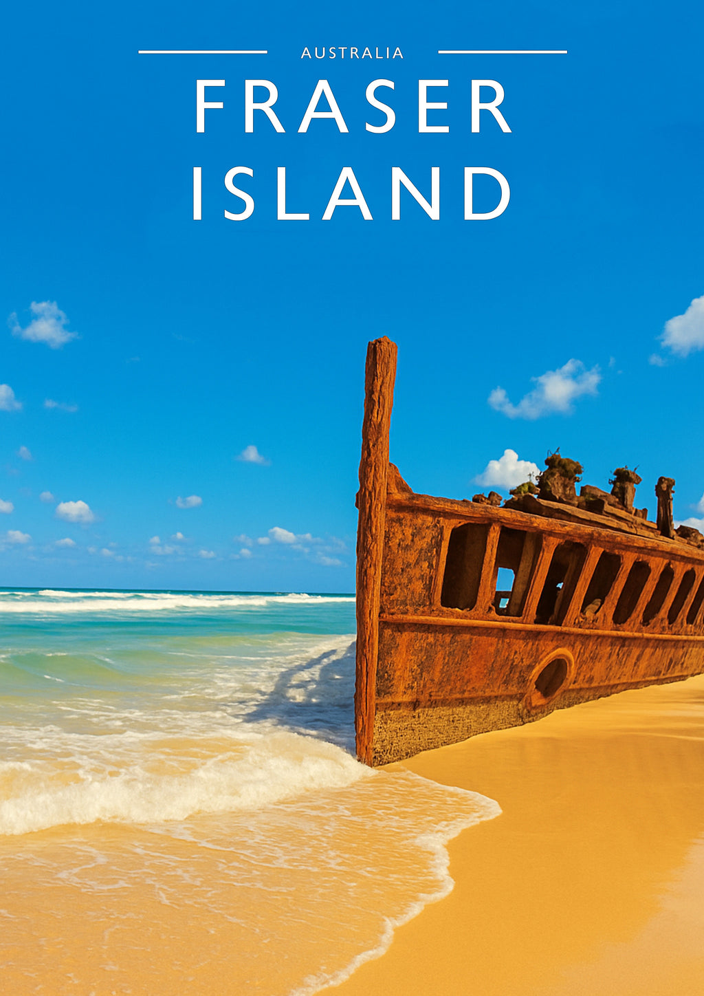 Fraser Island Travel Poster - A4 travel poster print