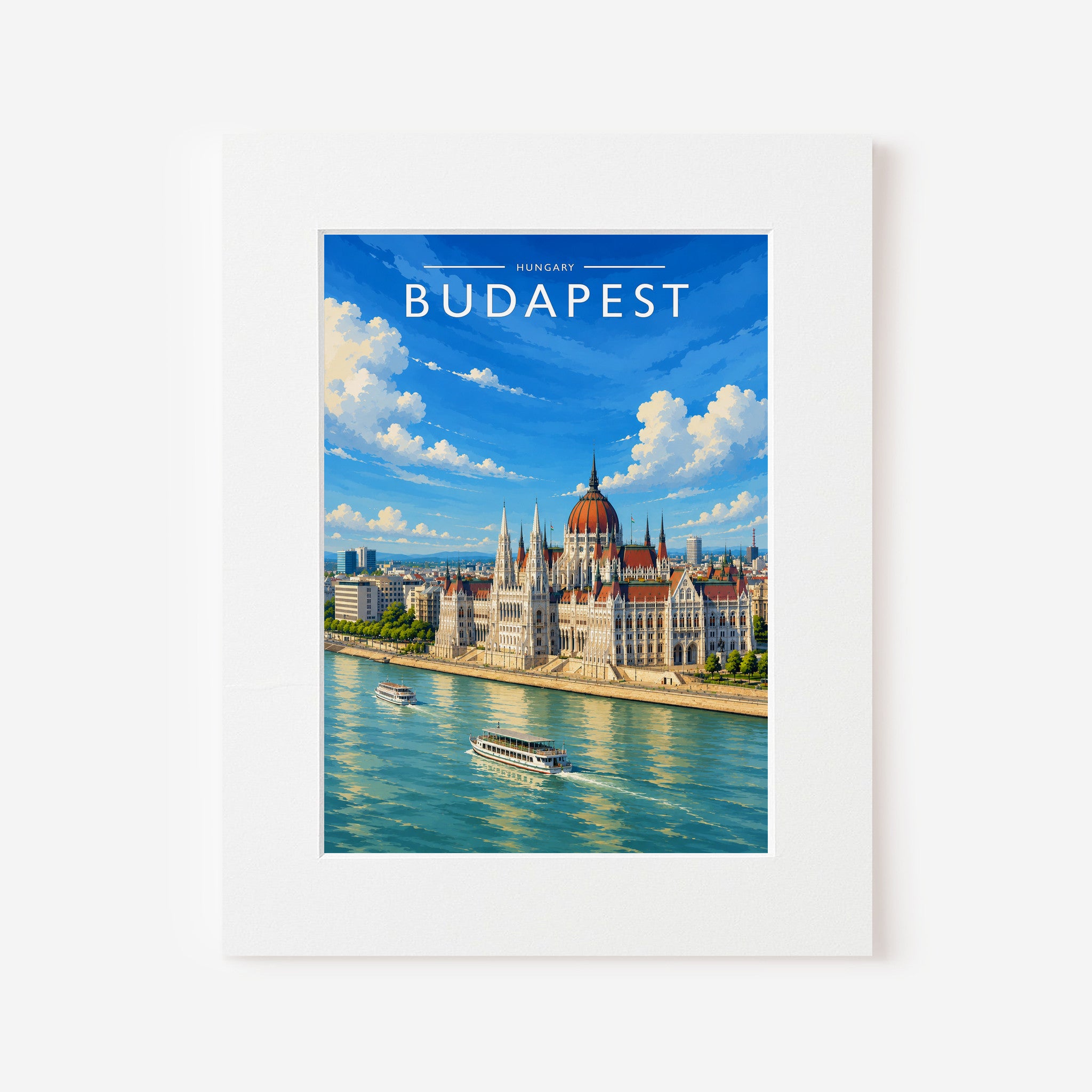 Budapest #3 Travel Poster in a white mount