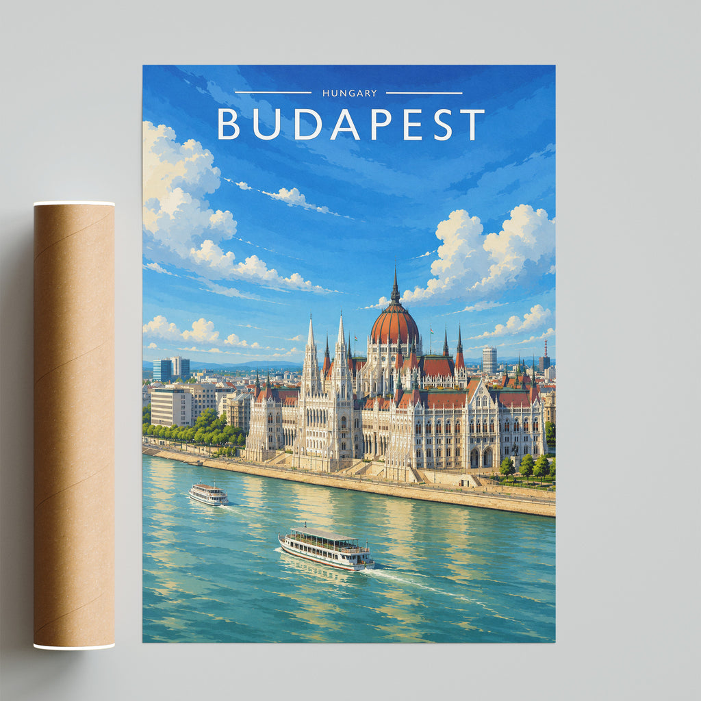 Budapest #3 Travel Poster - fine art print with shipping tube