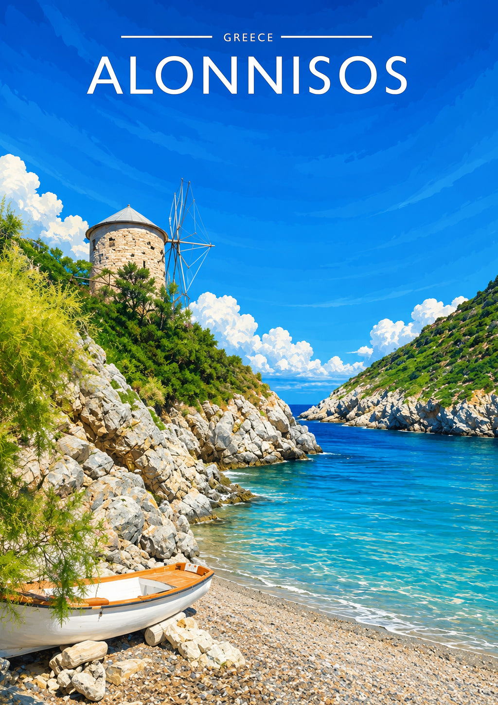 Alonnisos Travel Poster - A4 travel poster print