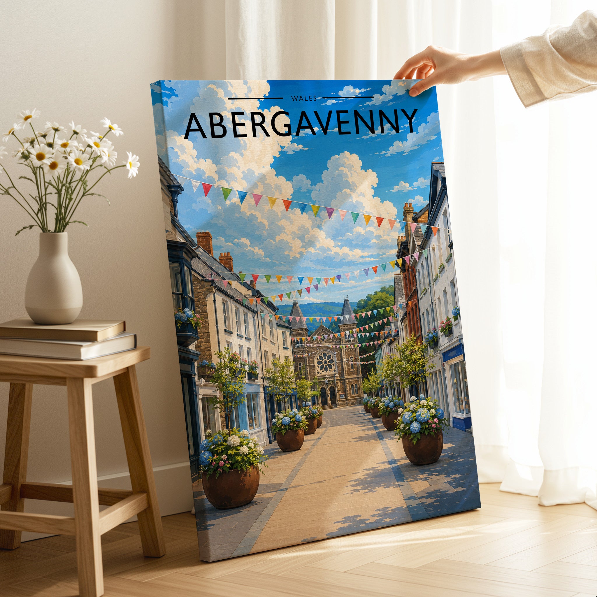 Abergavenny Travel Poster as a gallery-wrapped canvas