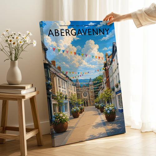 Abergavenny Travel Poster as a gallery-wrapped canvas