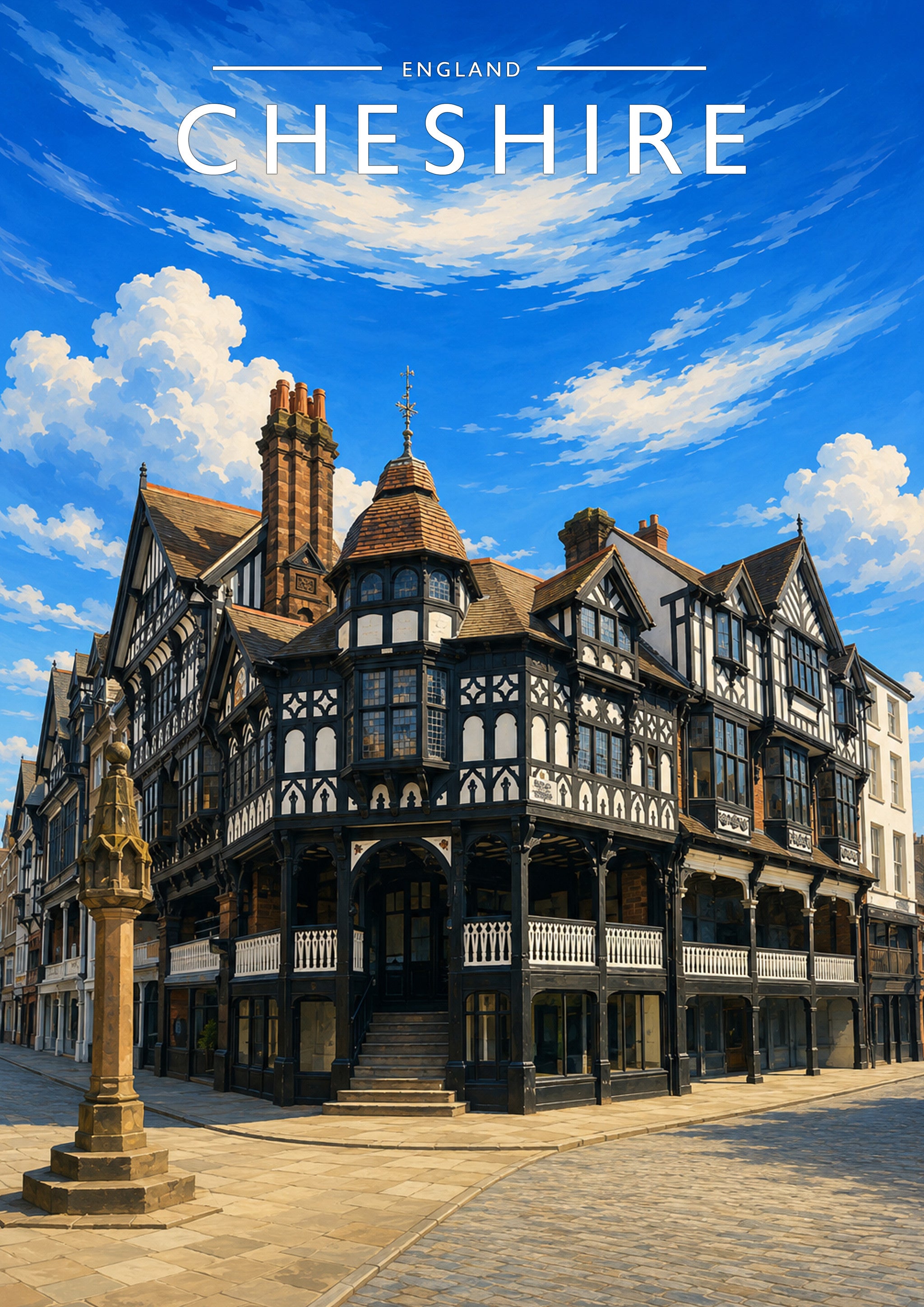 Cheshire #2 Travel Poster - A4 travel poster print