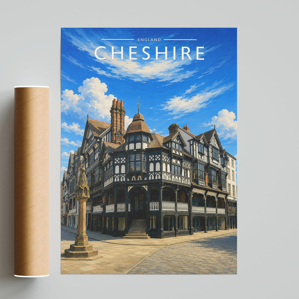 Cheshire #2 Travel Poster - fine art print with shipping tube