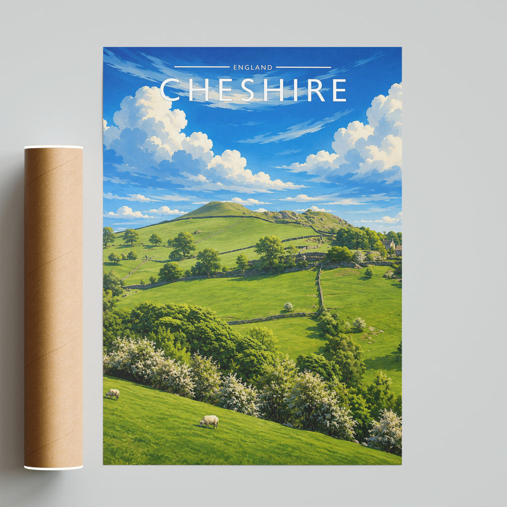 Cheshire #3 Travel Poster - fine art print with shipping tube