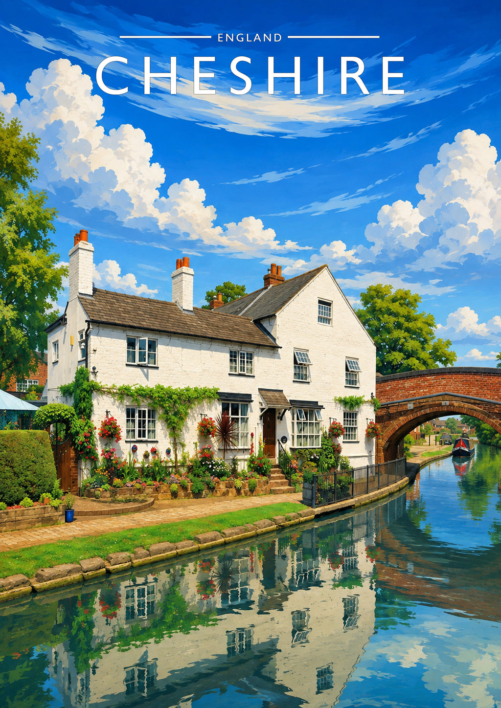 Cheshire #4 Travel Poster - A4 travel poster print