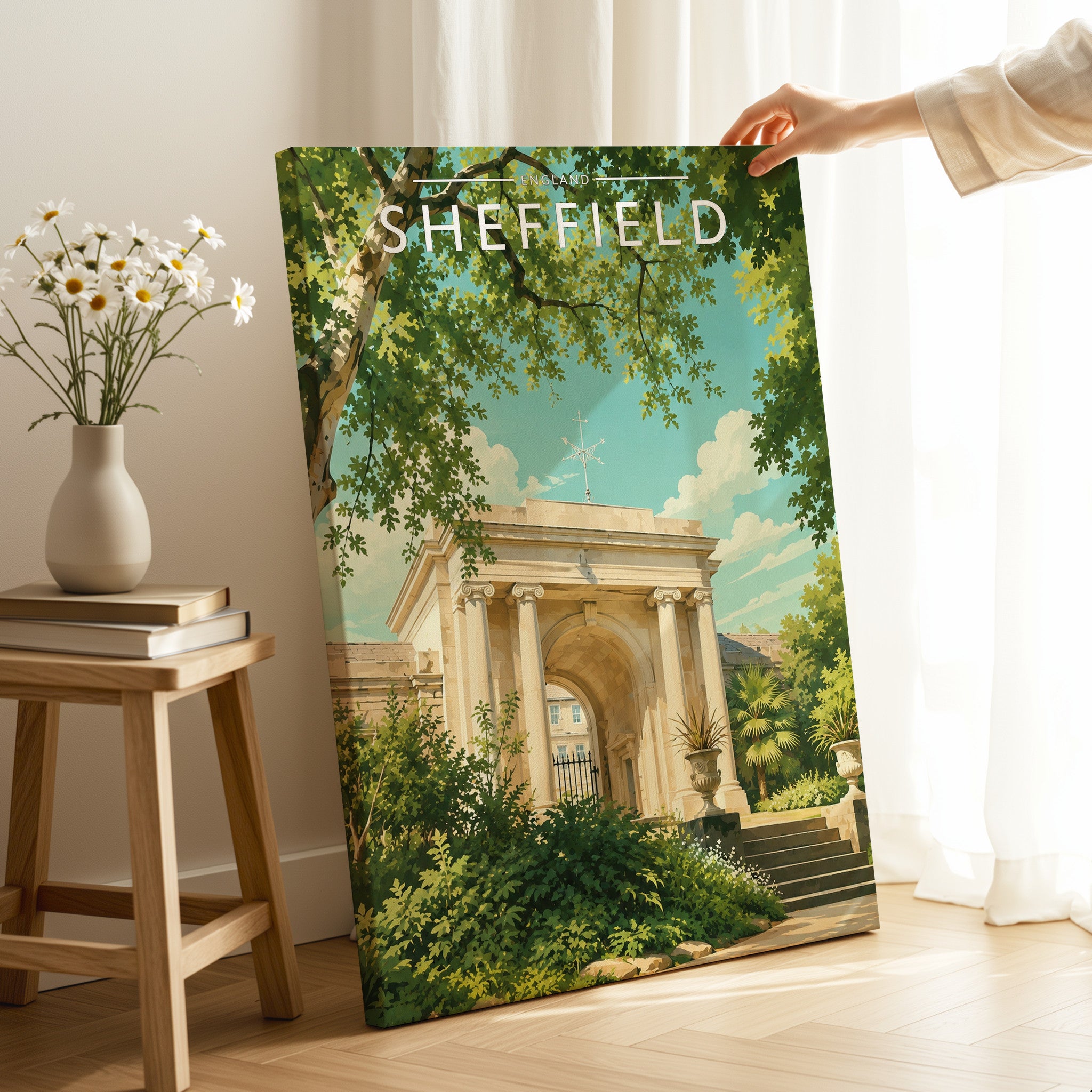 Sheffield #3 Travel Poster as a gallery-wrapped canvas