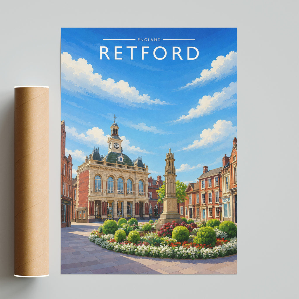 Retford Travel Poster - fine art print with shipping tube