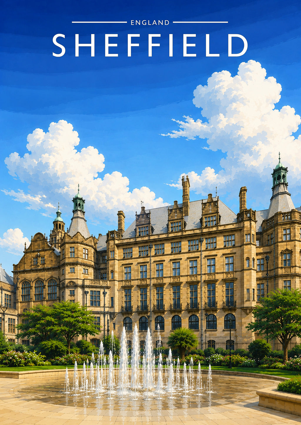 Sheffield #4 Travel Poster - A4 travel poster print
