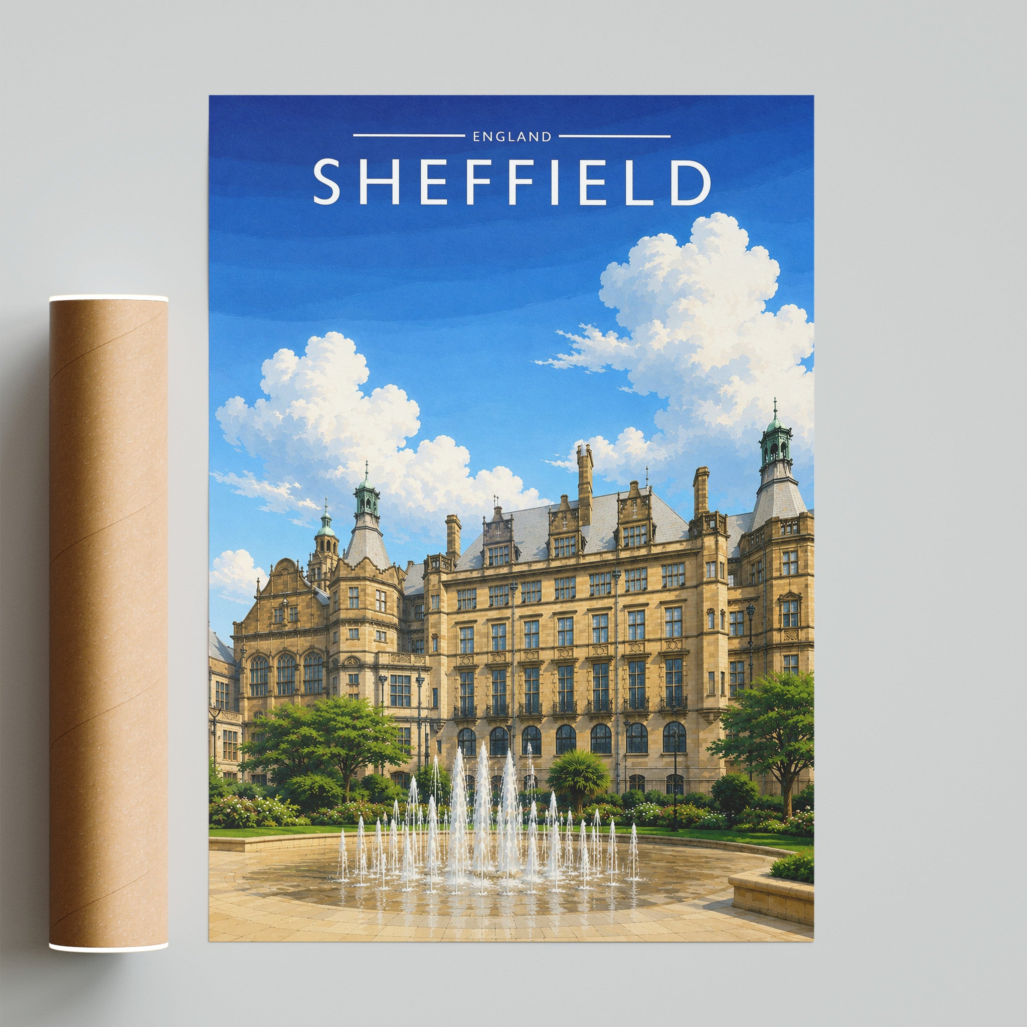 Sheffield #4 Travel Poster - fine art print with shipping tube