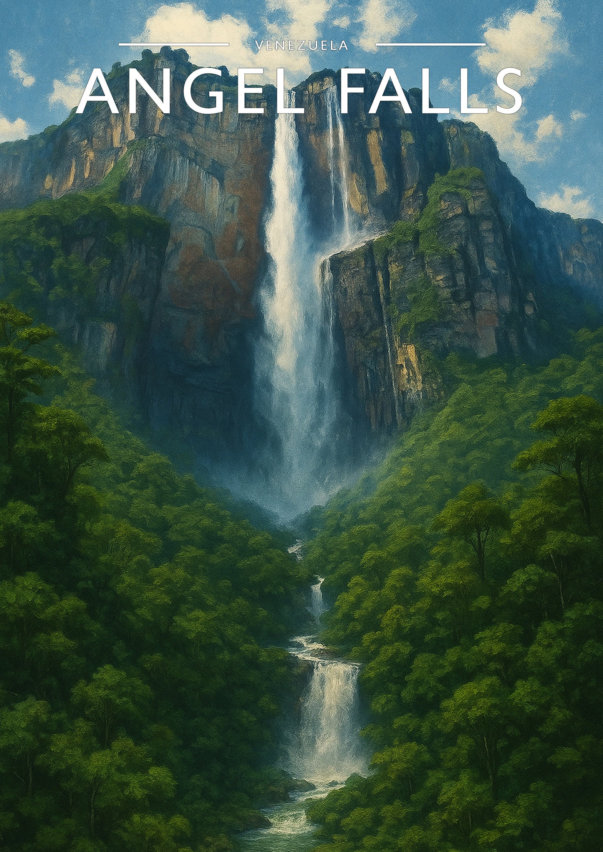 Angel Falls Travel Poster - A4 travel poster print
