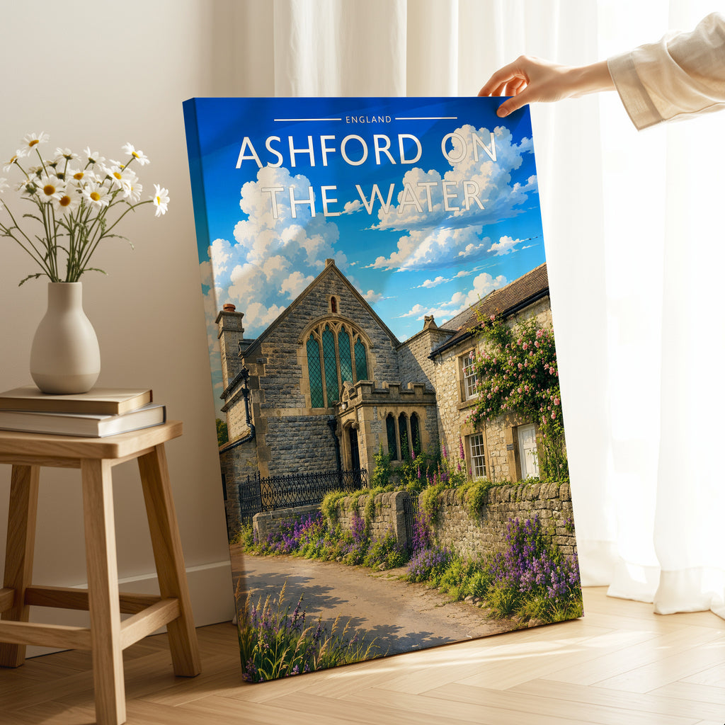 Ashford on the Water Travel Poster as a gallery-wrapped canvas
